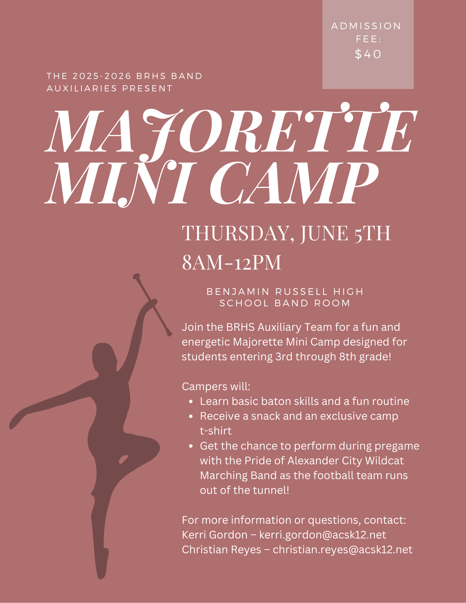 BRHS 2025 Majorette Mini Camp - C. Reyes (Non-Refundable)